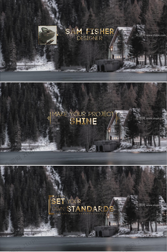 金属质感字体动效AE模版-众图网