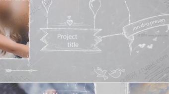 粉笔画相框婚礼纪念视频-众图网