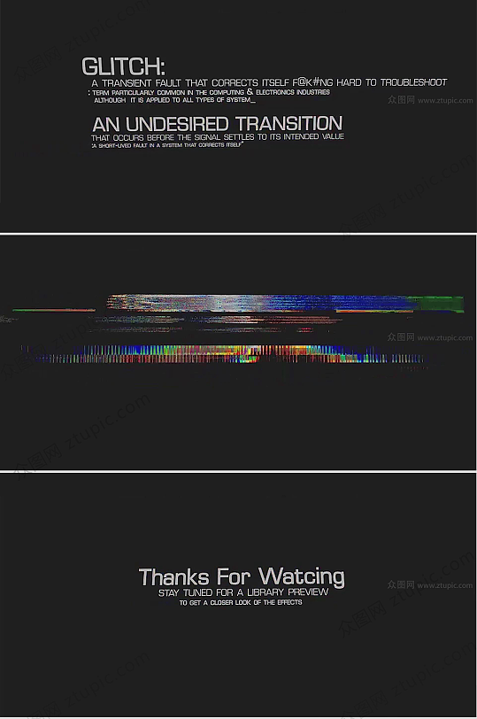 酷炫干扰效果文字特效AE模版-众图网