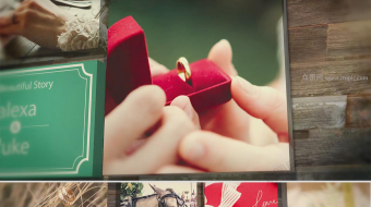 浪漫温馨回忆照片墙婚礼视频-众图网