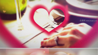 创意简约爱心婚礼折纸视频-众图网