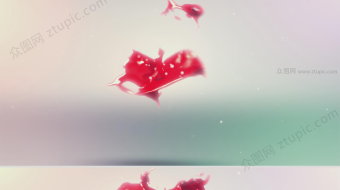 3D浪漫流体爱心婚礼视频-众图网