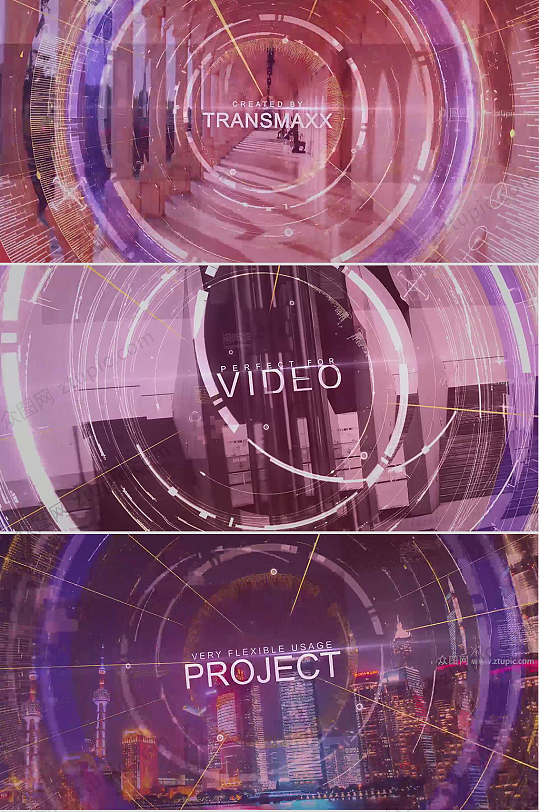 HUD科技感纵深企业宣传视频模板-众图网