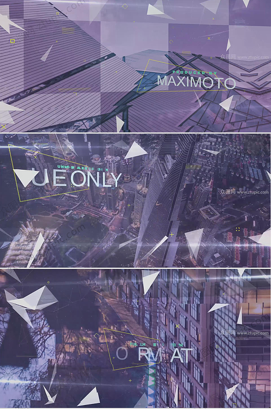 科技质感图形画面拼接视频-众图网