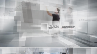 矩阵闪烁三维空间展示企业发展历程-众图网