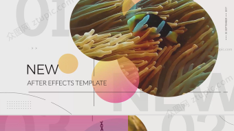 时尚圆形遮罩排版宣传片视频-众图网