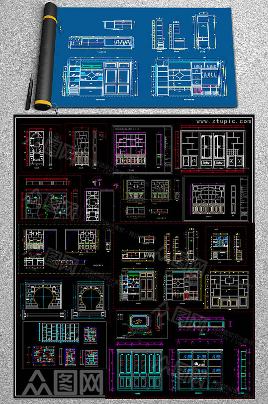 中式博古架CAD大全