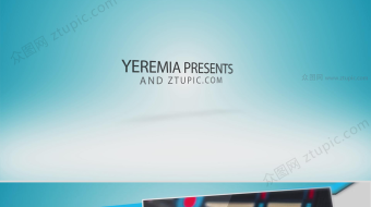 简洁蓝绿色条带展示商务宣传视频-众图网