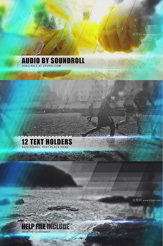 多米乐骨牌式转场企业宣传视频模板-众图网