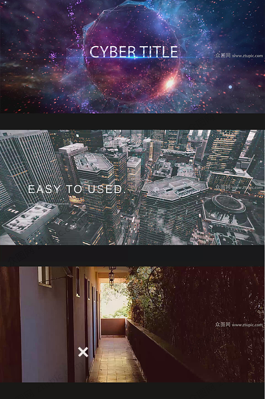 科技感宇宙粒子标题影视宣传片头-众图网