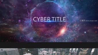 科技感宇宙粒子标题影视宣传片头-众图网