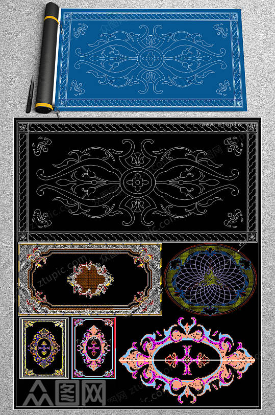 最新拼花CAD图块-众图网