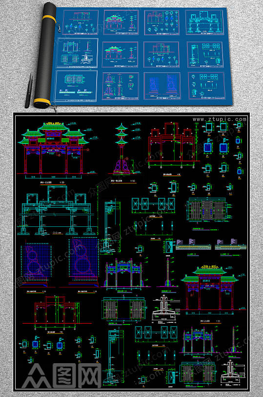 2019牌坊CAD施工图