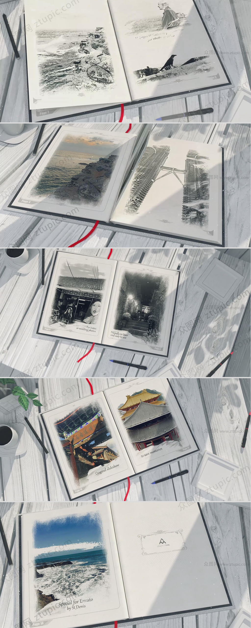 简洁优雅笔记相册展示素材