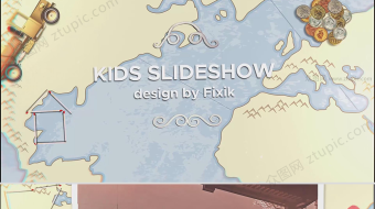 有趣手绘环球旅行照片墙展示AE模板-众图网