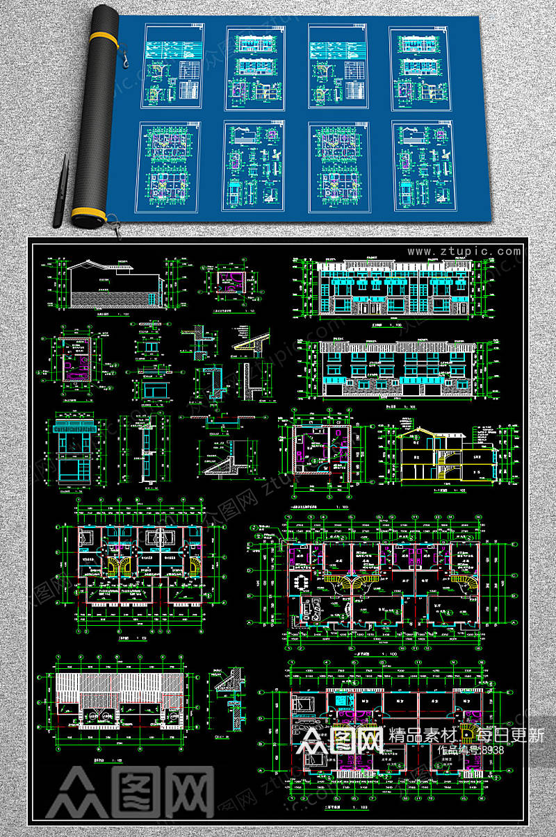全套别墅CAD施工图素材