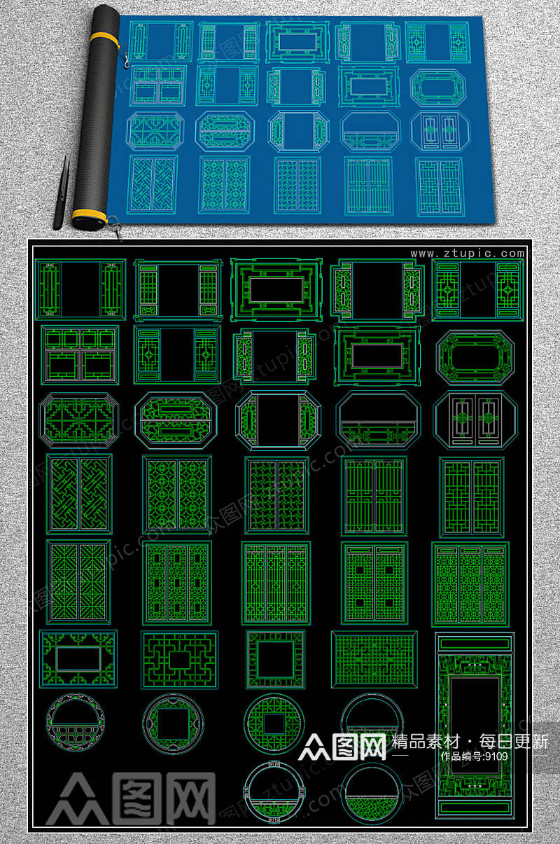 中式窗CAD大全素材