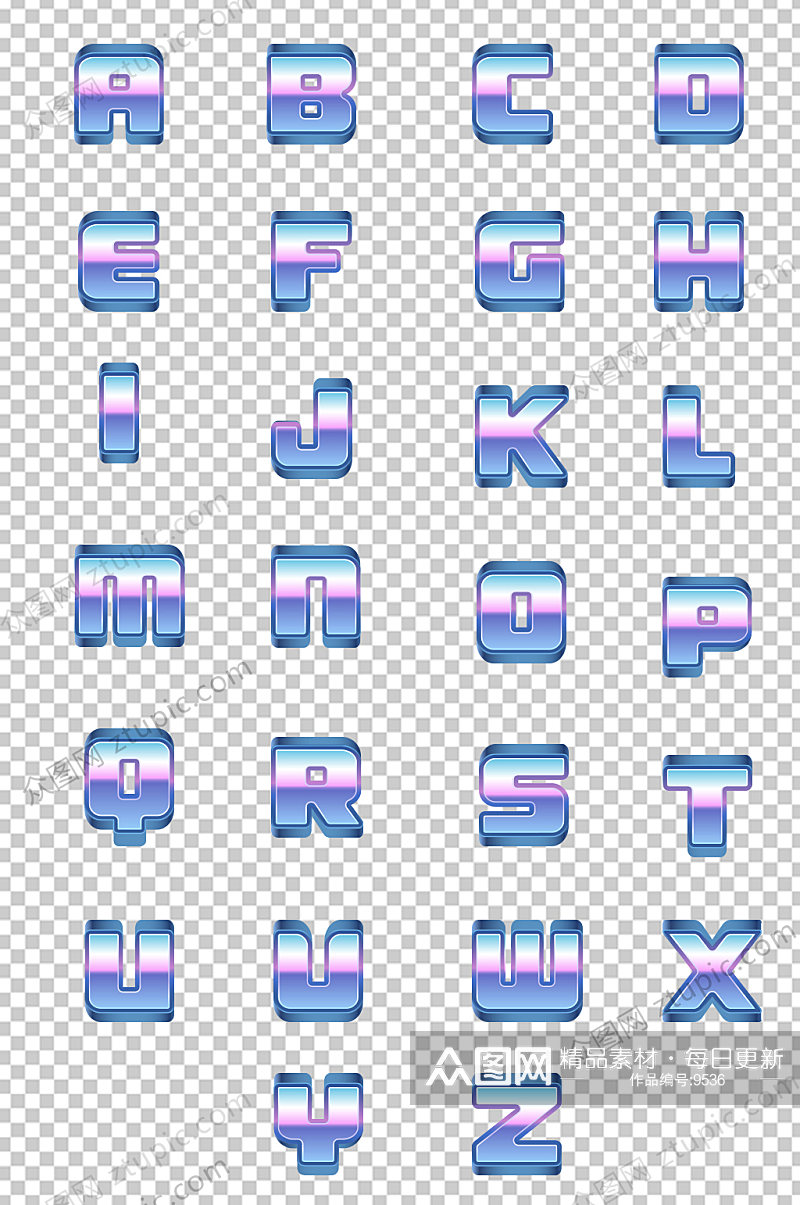 质感英文字母免扣素材素材
