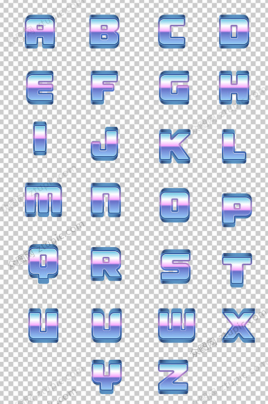 质感英文字母免扣素材