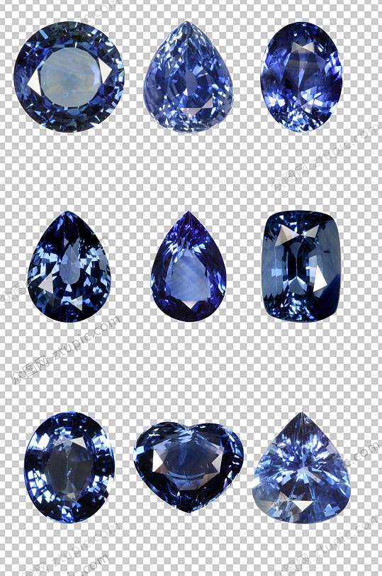 免抠蓝色钻石素材PNG