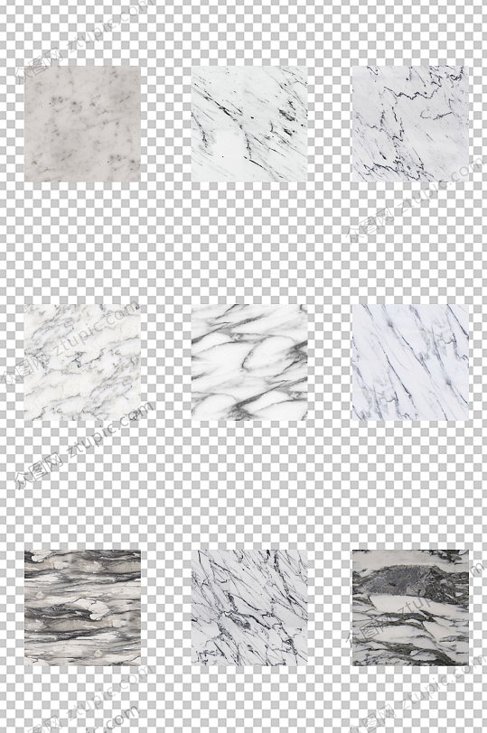 黑白灰色大理石纹理免抠素材