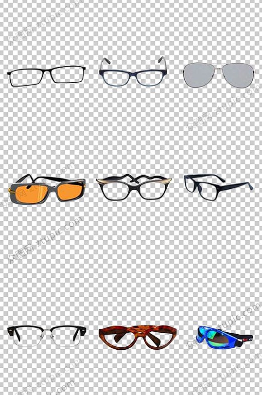 卡通眼镜墨镜免抠素材模板下载-编号528432-众图网