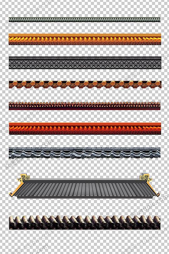 中式典雅瓦片屋檐免抠素材-众图网