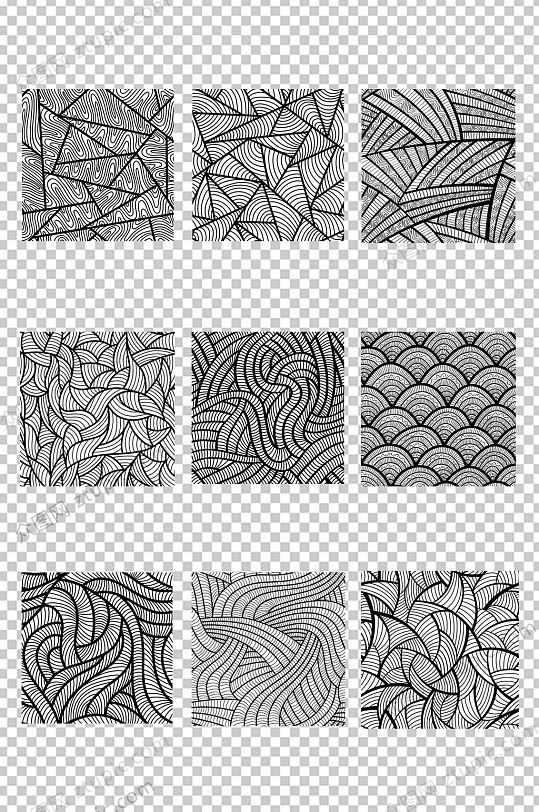 线条黑白艺术背景元素