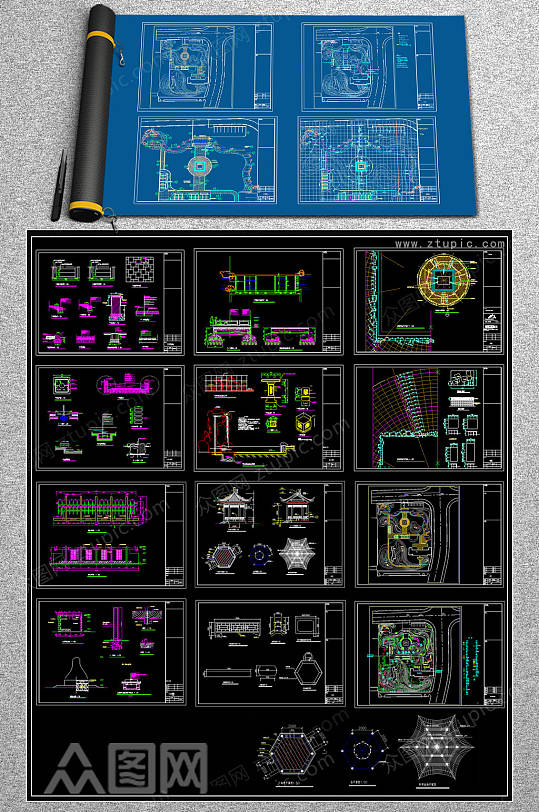 精品公园CAD图纸-众图网
