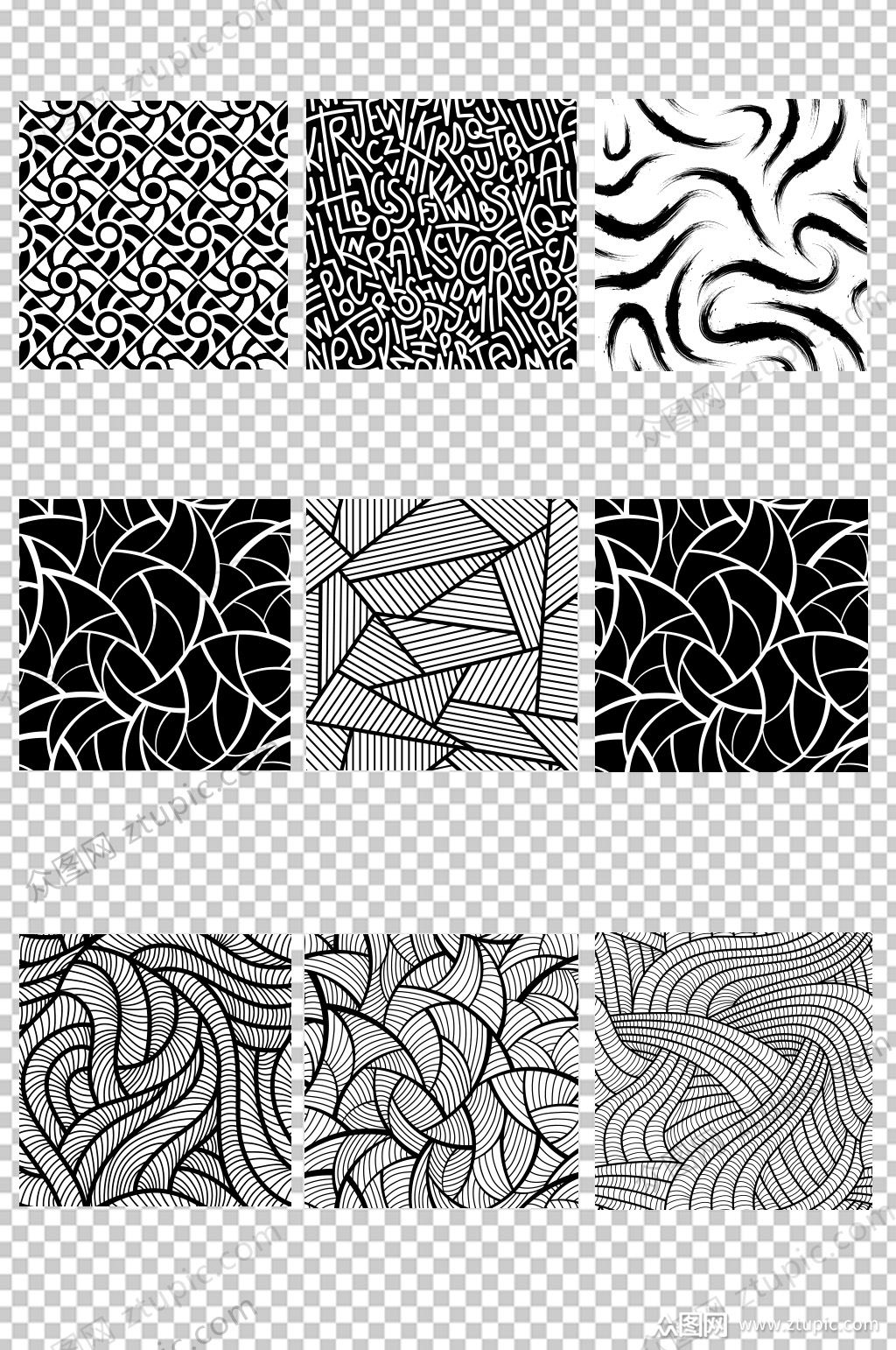 几何黑白灰方形装饰元素