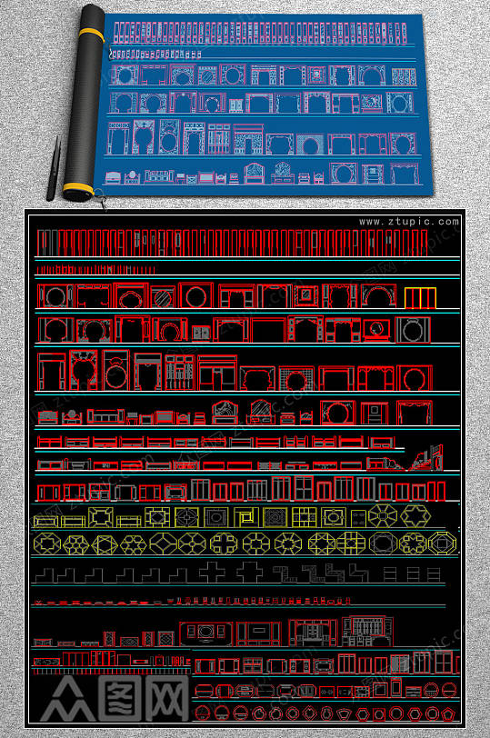 原创雕花CAD合集-众图网