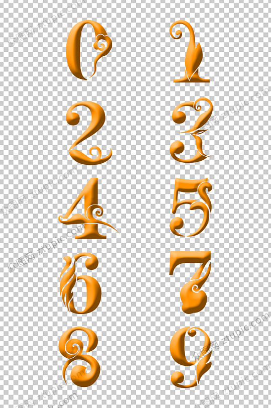 浮雕半立体数字元素