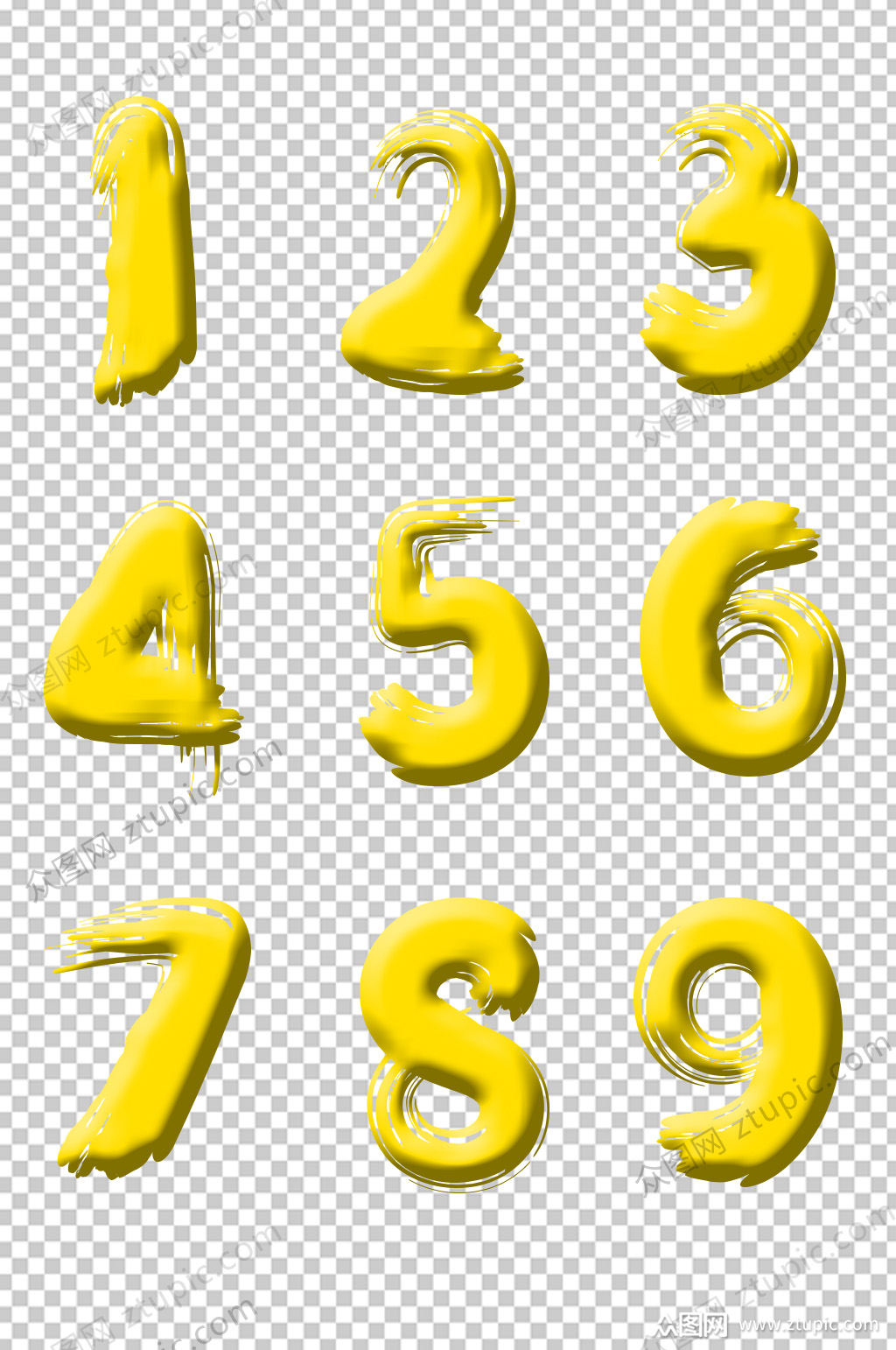 半立体浮雕数字样式设计