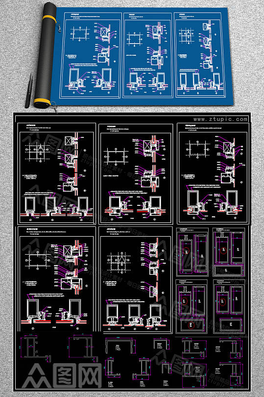整木幕墙CAD图纸-众图网