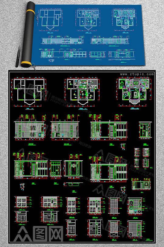 整套竹苑CAD图纸-众图网