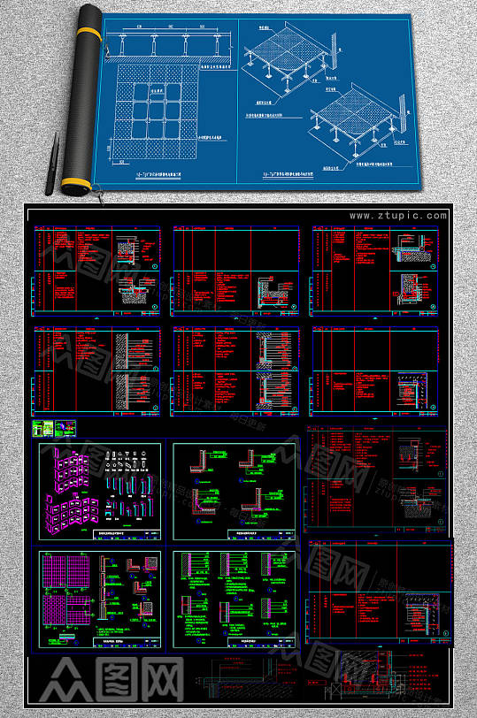 最新马赛克CAD详图-众图网