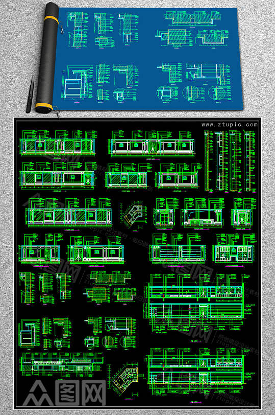 新款宾馆CAD施工图-众图网