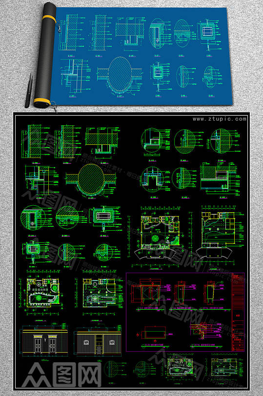 整木大堂CAD素材-众图网
