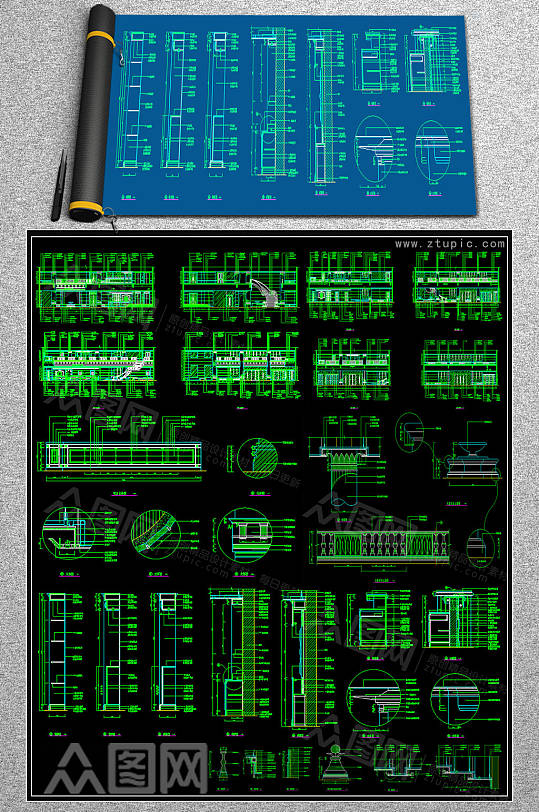 定制旅馆CAD板块-众图网