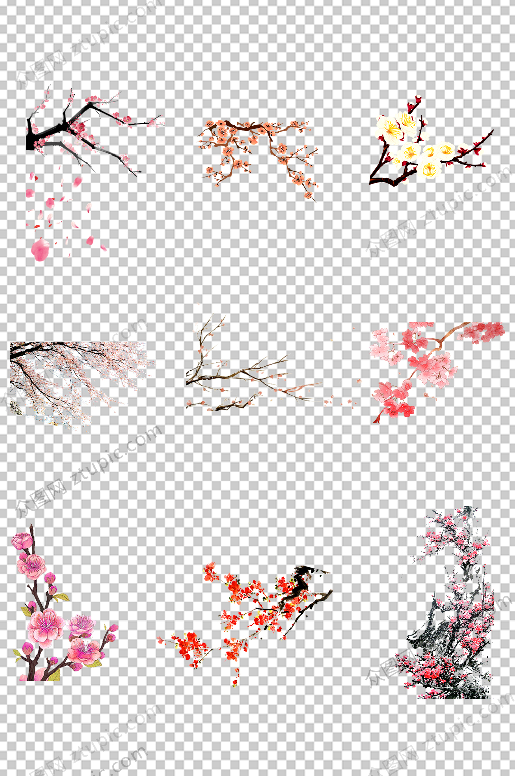 梅花元素免扣PNG素材素材