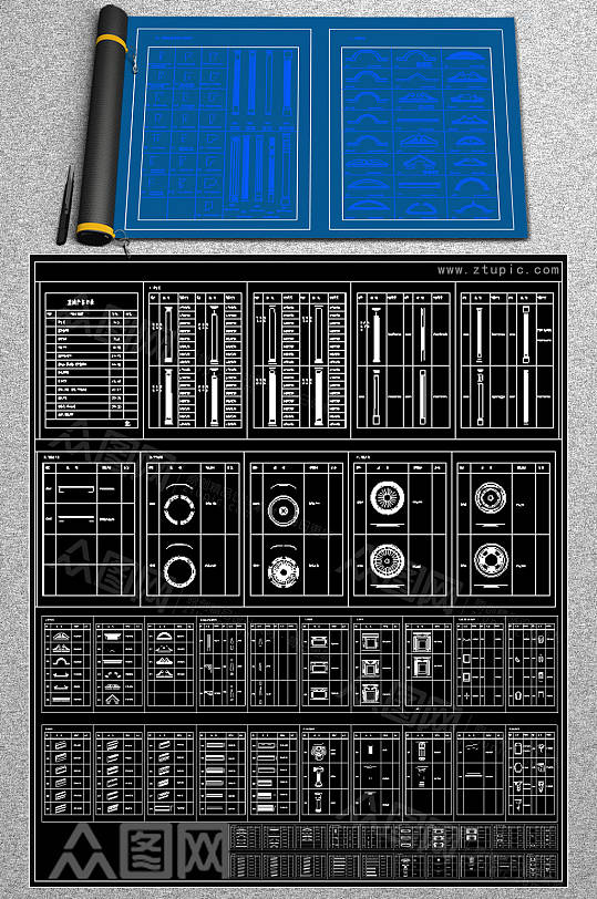 全套角线CAD模块-众图网
