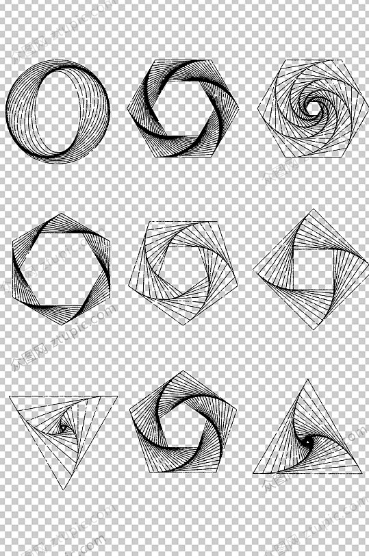 几何艺术线条免扣png