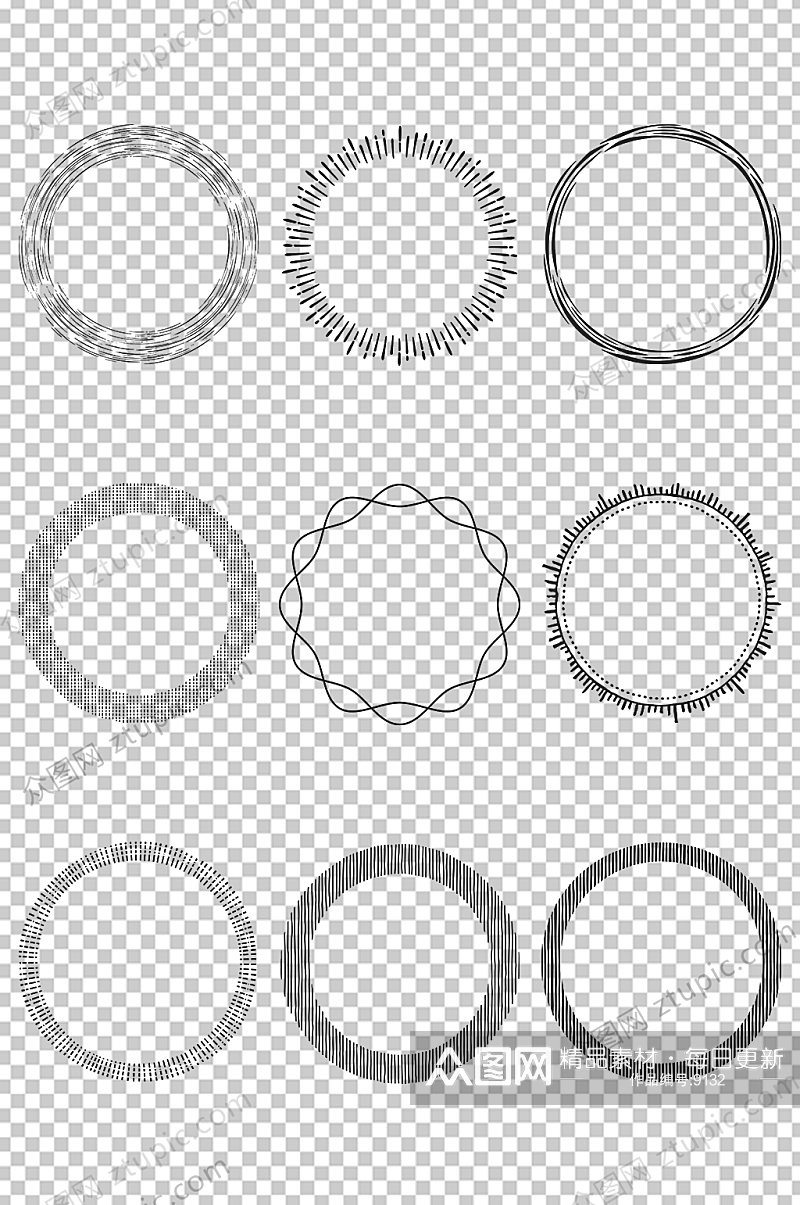 圆形花纹抽象艺术PNG元素素材