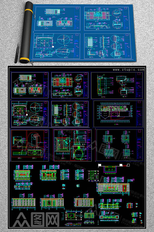 最全休息区CAD图集-众图网
