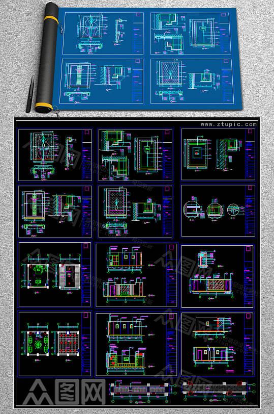 全套走廊CAD模板-众图网