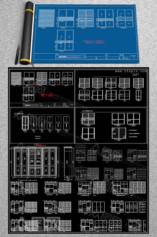 欧式柜子CAD图库-众图网