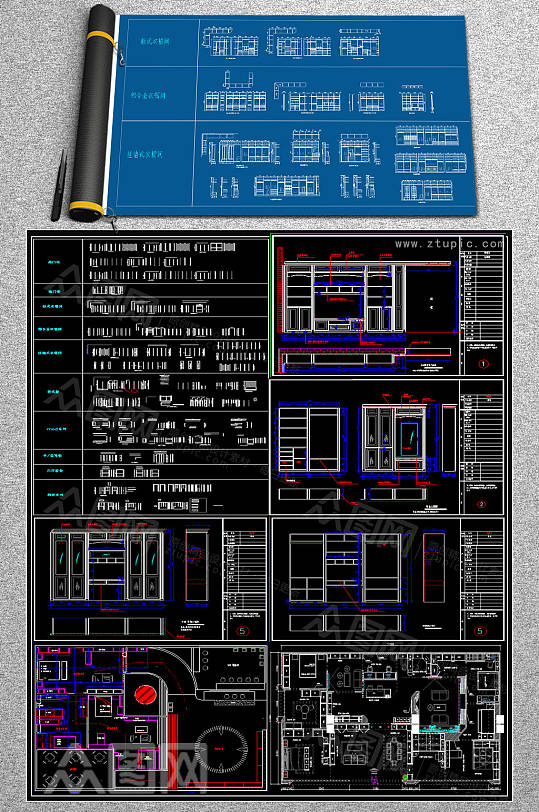 原创柜子CAD图集-众图网