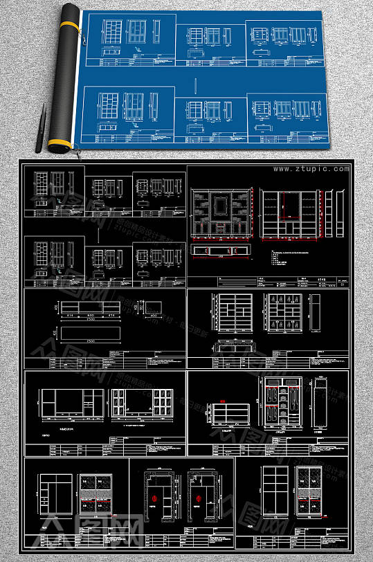 各类柜子CAD素材-众图网