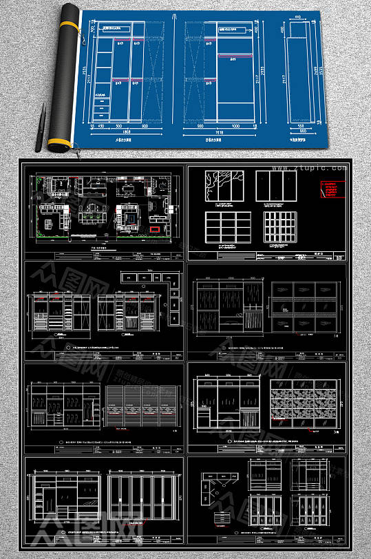 整套柜子CAD详图-众图网