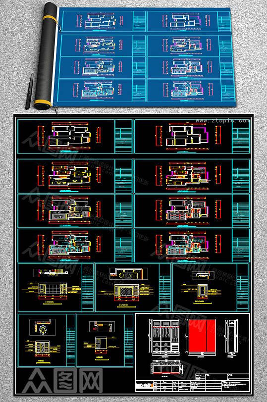 室内设计CAD施工图-众图网